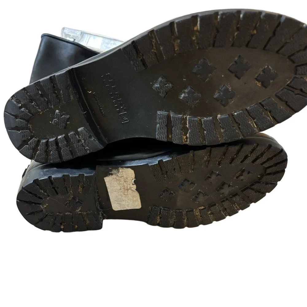 Sperry Black Rubber Rain Boots with Gold Accents and lining 9